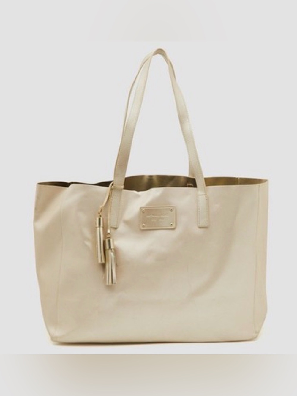 Michael Kors Gold Faux Leather Shopper Tote